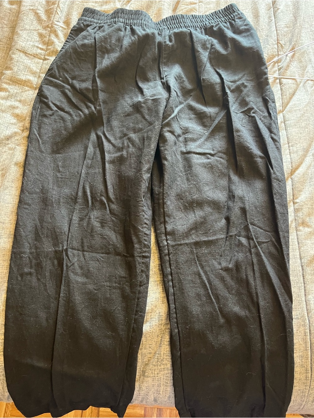 Old Navy women’s Black Elastic-Waist Linen blend Pants